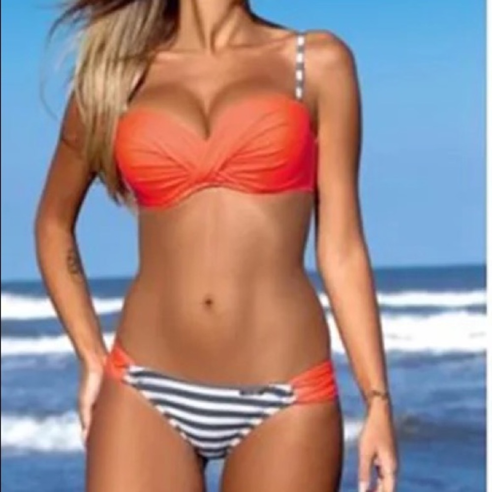 Orange push-up bikini set sw244